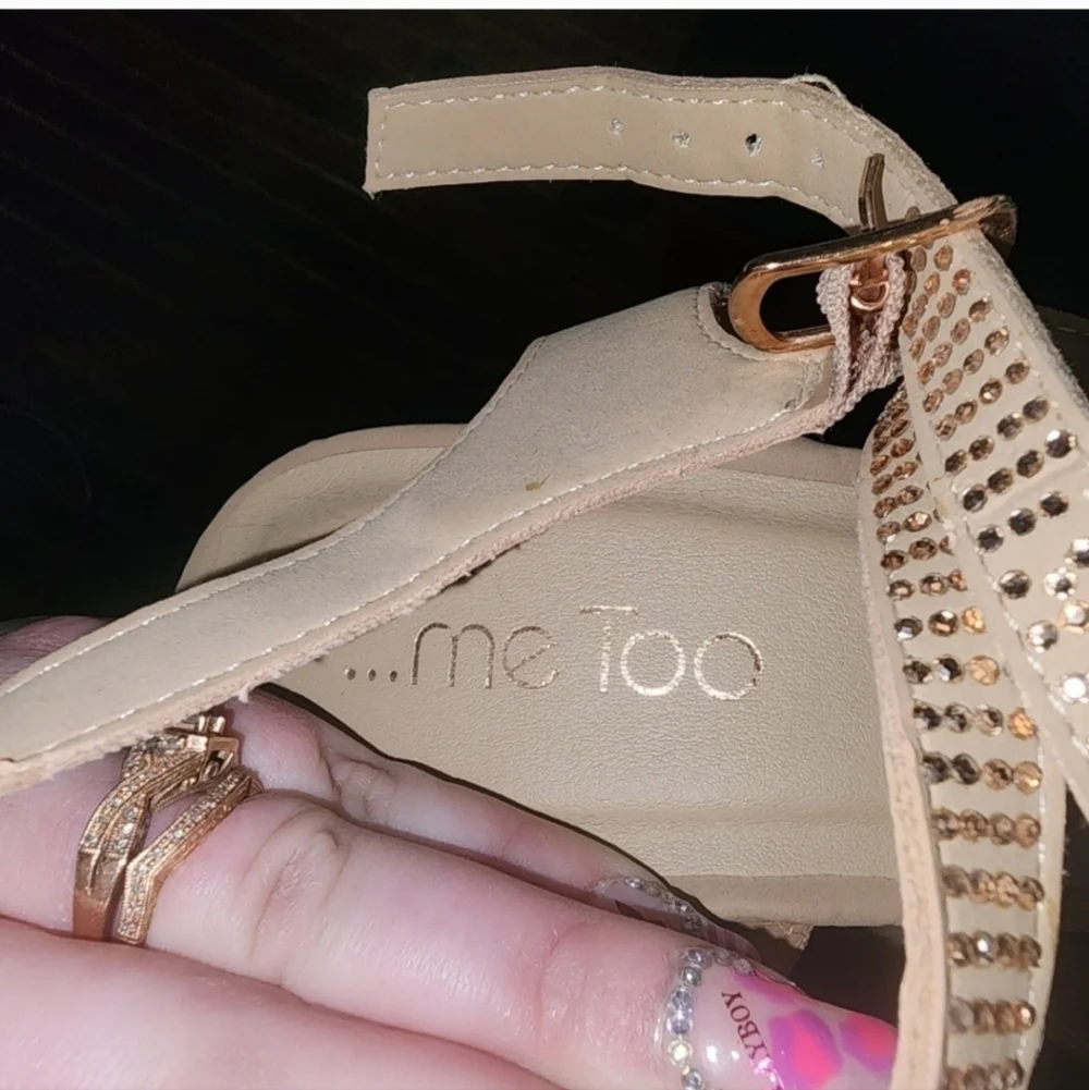 NWOT ME TOO rhinestone wedge sandal size 11